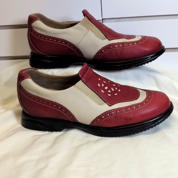 Sandbaggers Madison Golf Slip-On Shoe Red/White Size 10 EUC - Picture 3 of 8